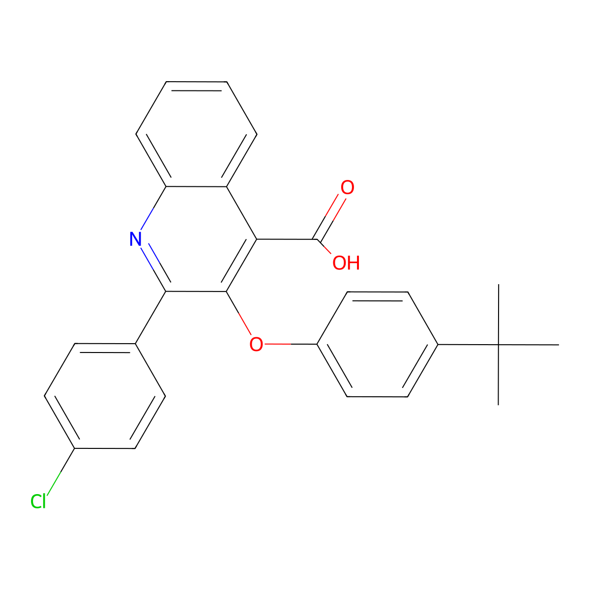 3-(4-Tert-butylphenoxy)-2-(4-chlorophenyl)quinoline-4-carboxylic acid molecular structure, CAS 400079-75-6