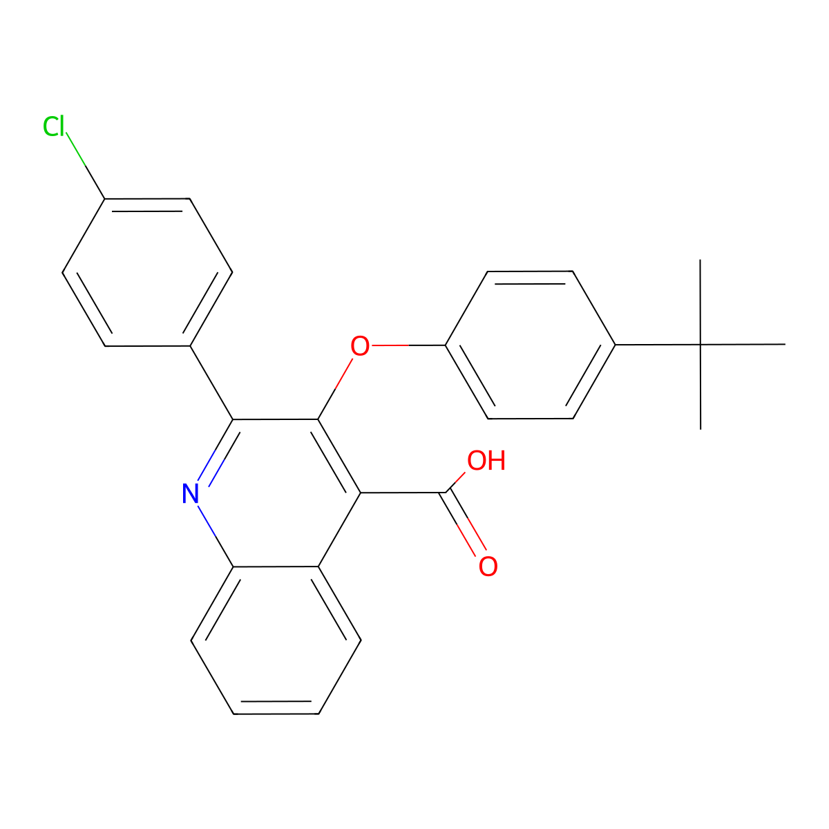 3-(4-Tert-butylphenoxy)-2-(4-chlorophenyl)quinoline-4-carboxylic acid molecular structure, CAS 400079-75-6