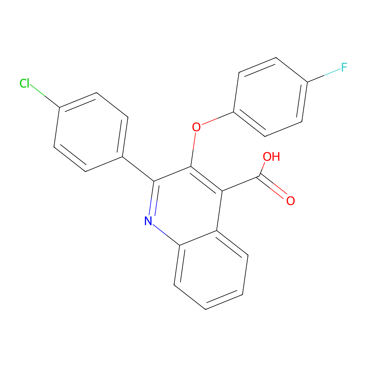 2-(4-Chlorophenyl)-3-(4-fluorophenoxy)-4-quinolinecarboxylic acid molecular structure, CAS 400079-77-8