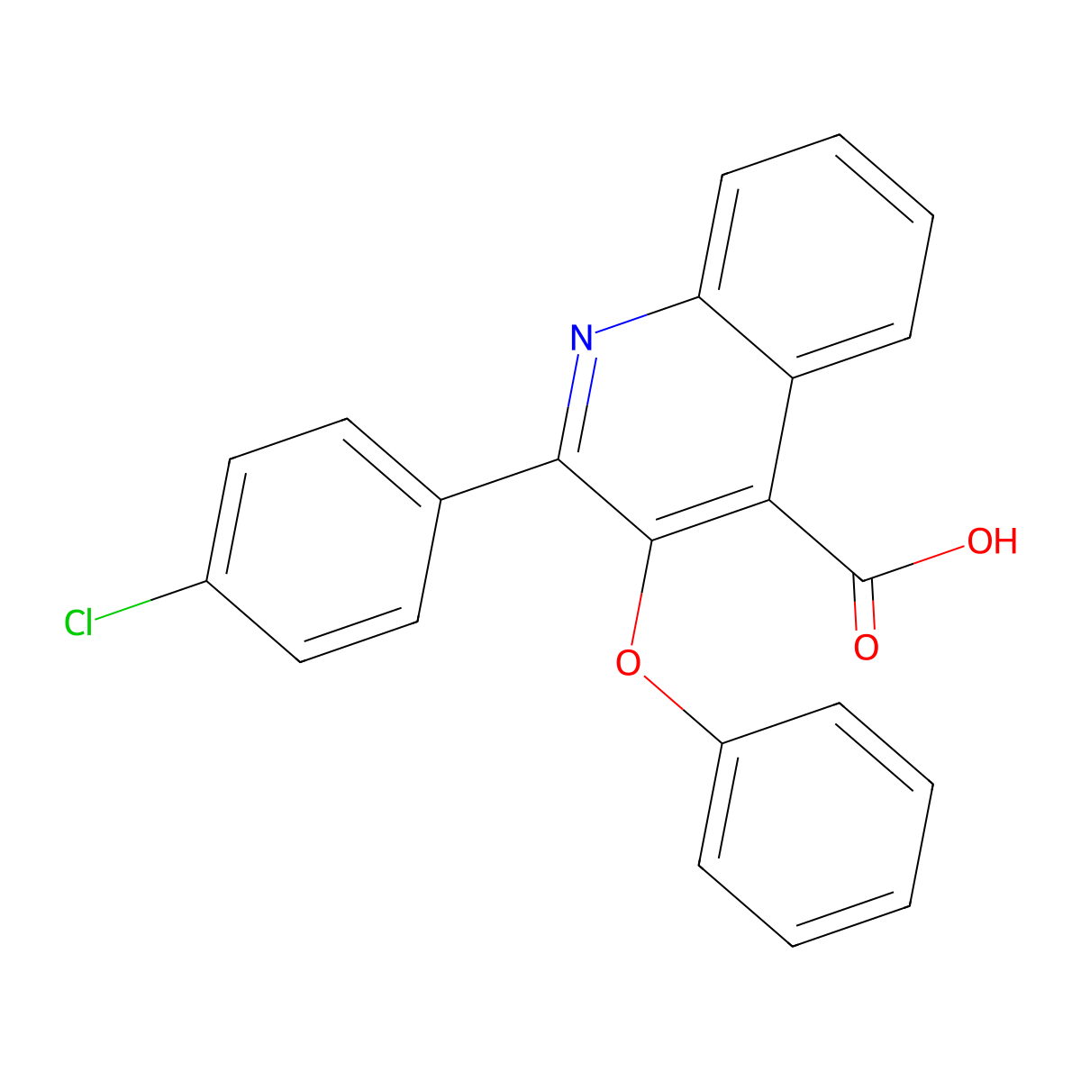 2-(4-Chlorophenyl)-3-phenoxy-4-quinolinecarboxylic acid molecular structure, CAS 400079-78-9