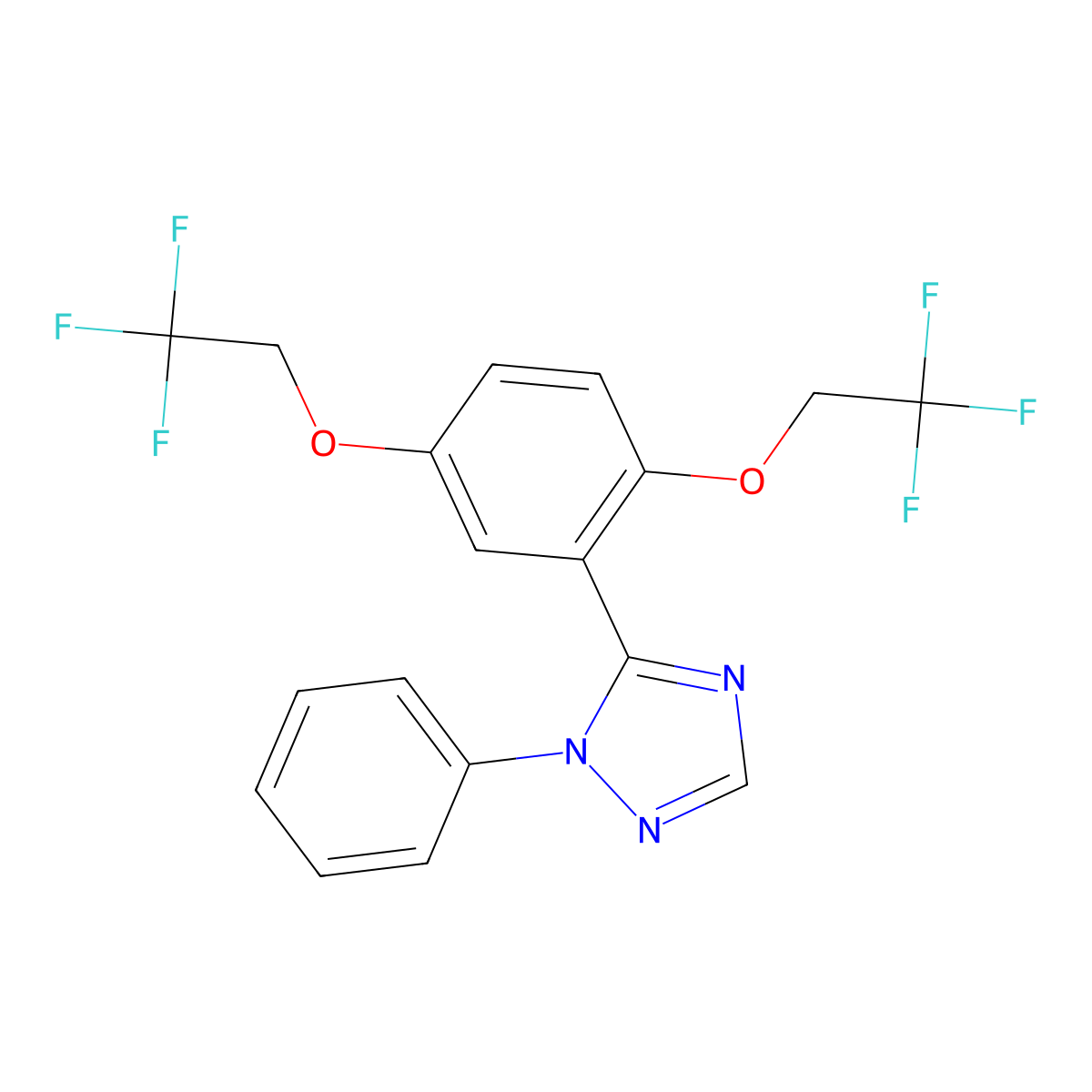 5-[2,5-bis(2,2,2-trifluoroethoxy)phenyl]-1-phenyl-1H-1,2,4-triazole molecular structure, CAS 400079-89-2
