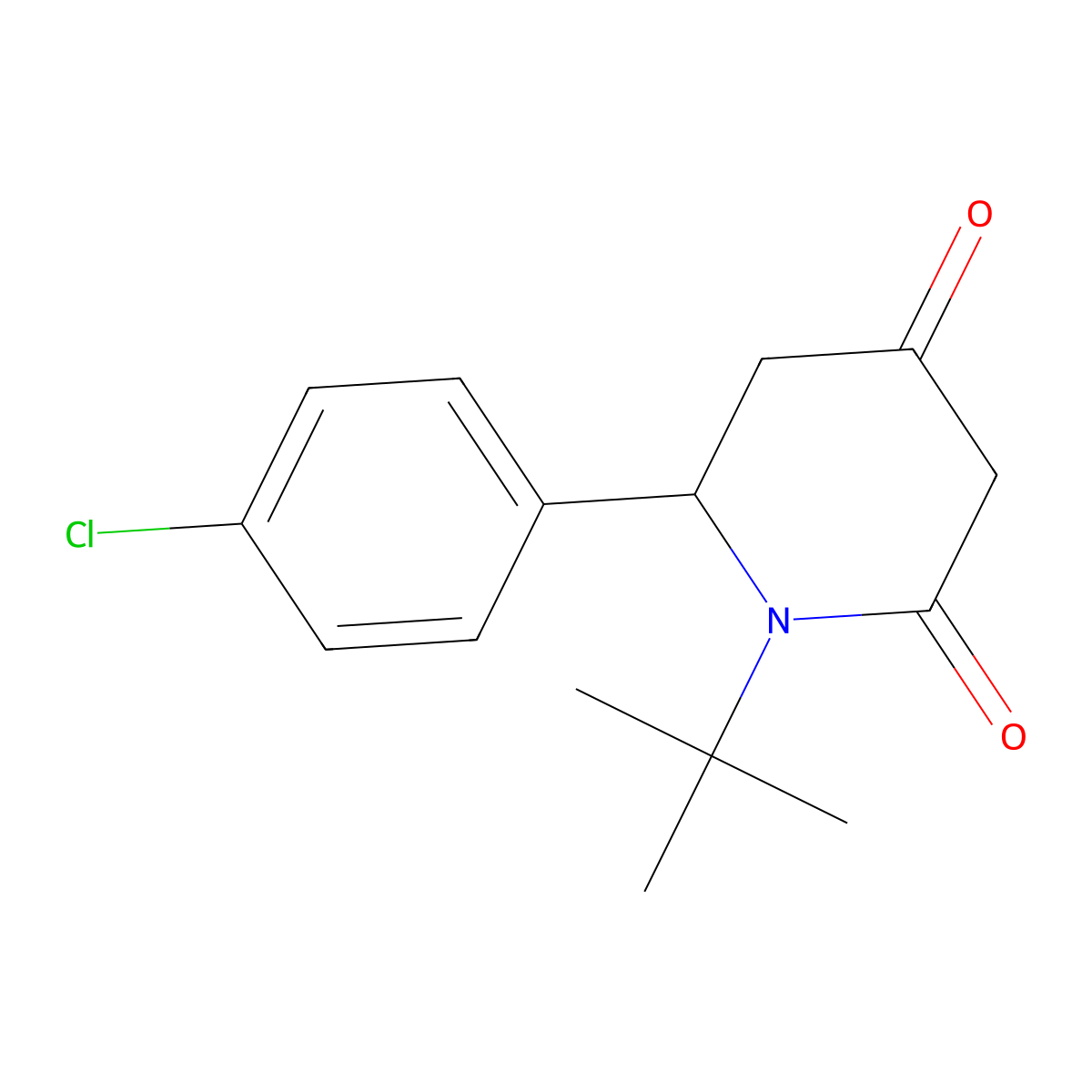 1-Tert-butyl-6-(4-chlorophenyl)piperidine-2,4-dione molecular structure, CAS 400079-95-0
