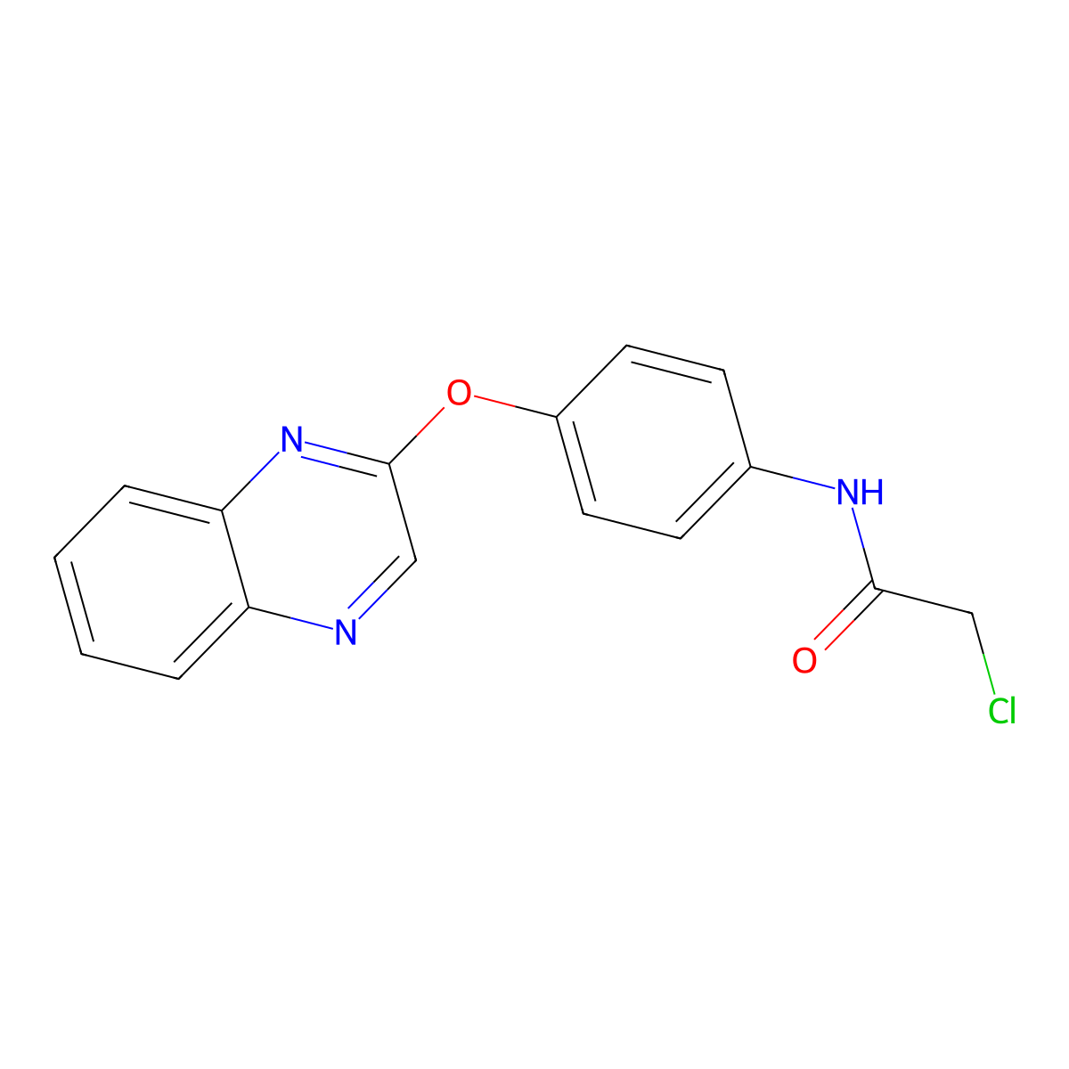 2-chloro-N-[4-(2-quinoxalinyloxy)phenyl]acetamide molecular structure, CAS 400080-01-5