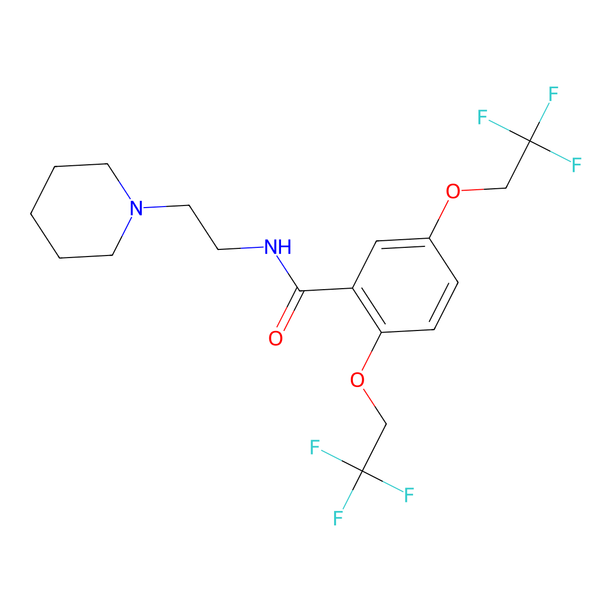 N-(2-piperidinoethyl)-2,5-bis(2,2,2-trifluoroethoxy)benzenecarboxamide molecular structure, CAS 400080-12-8