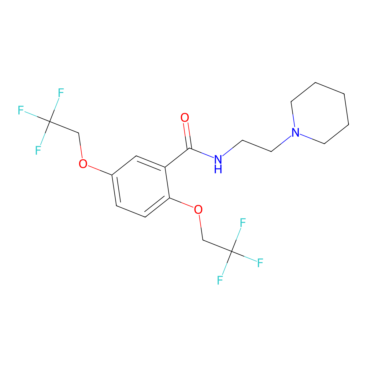 N-(2-piperidinoethyl)-2,5-bis(2,2,2-trifluoroethoxy)benzenecarboxamide molecular structure, CAS 400080-12-8