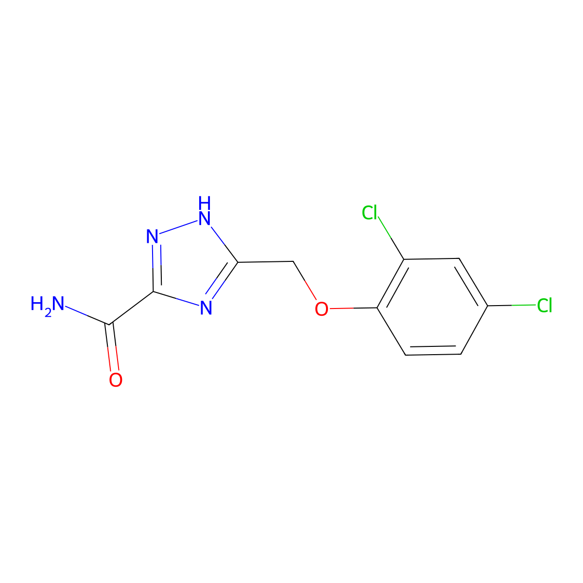 3-((2,4-dichlorophenoxy)methyl)-1H-1,2,4-triazole-5-carboxamide molecular structure, CAS 400080-22-0