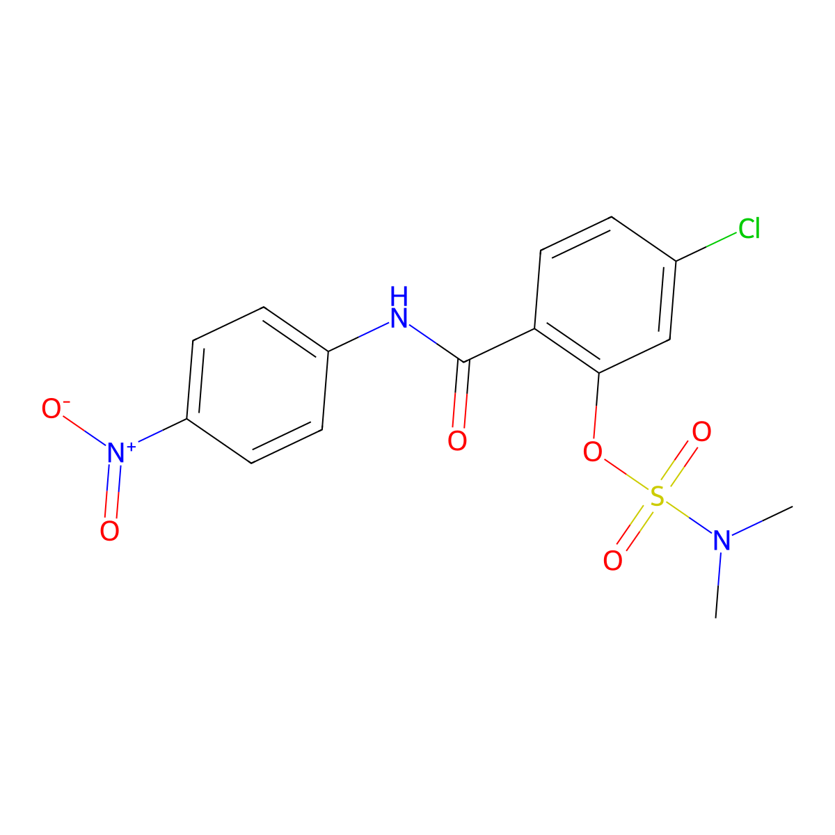 5-chloro-2-[(4-nitroanilino)carbonyl]phenyl-N,N-dimethylsulfamate molecular structure, CAS 400080-38-8