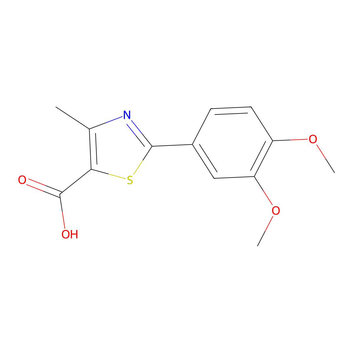 2-(3,4-dimethoxyphenyl)-4-methyl-1,3-thiazole-5-carboxylic Acid molecular structure, CAS 400080-46-8