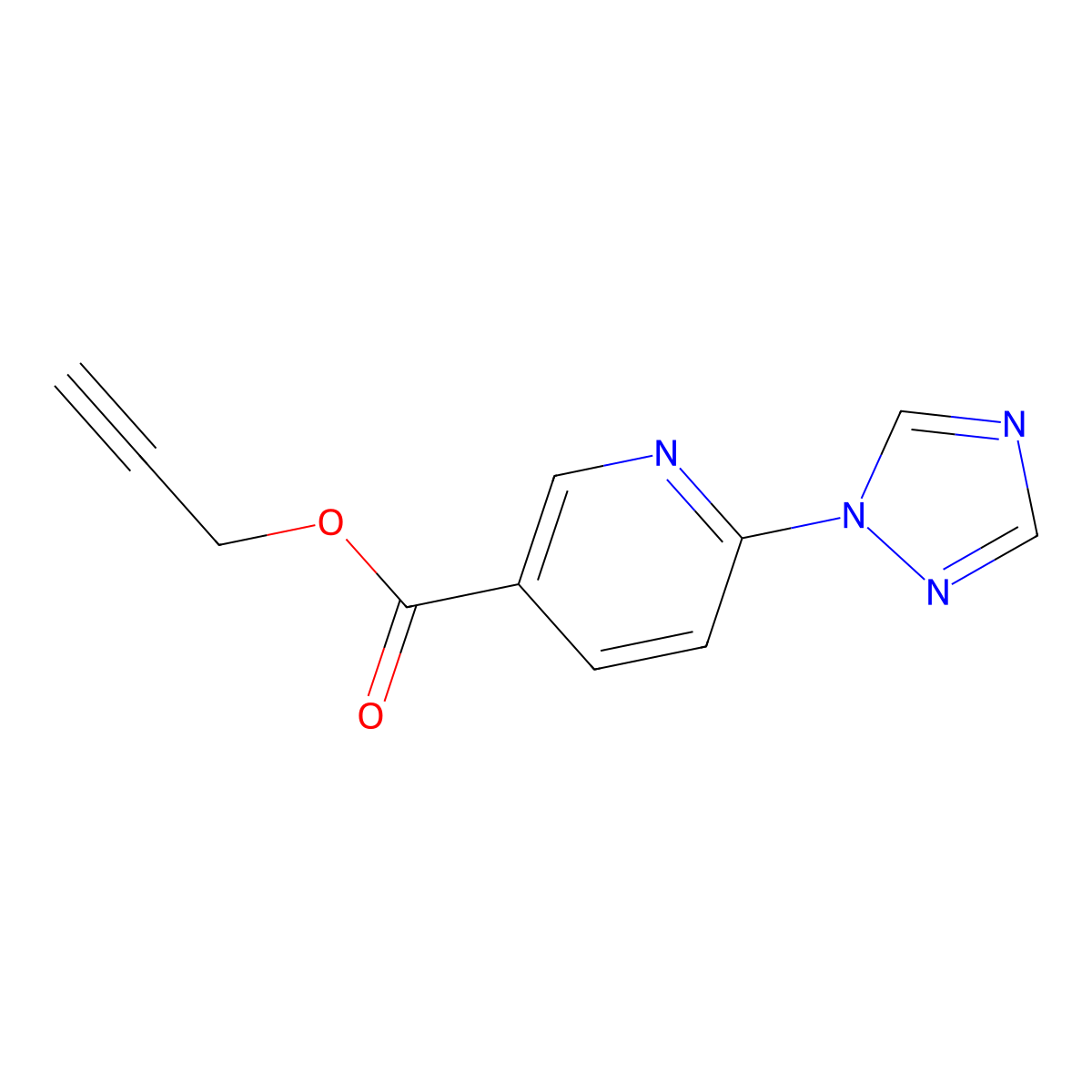 2-propynyl 6-(1H-1,2,4-triazol-1-yl)nicotinate molecular structure, CAS 400080-47-9