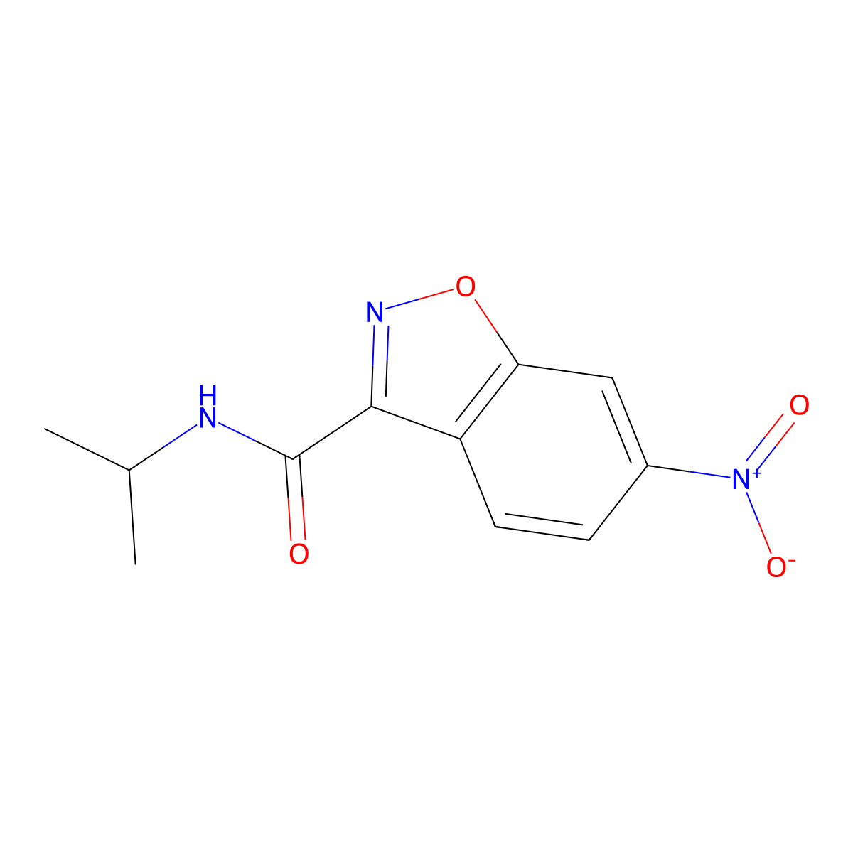 N-isopropyl-6-nitro-1,2-benzisoxazole-3-carboxamide molecular structure, CAS 400080-49-1