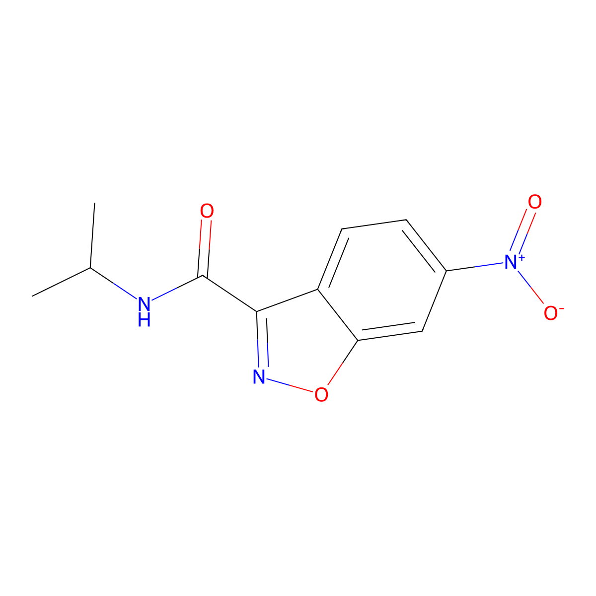 N-isopropyl-6-nitro-1,2-benzisoxazole-3-carboxamide molecular structure, CAS 400080-49-1