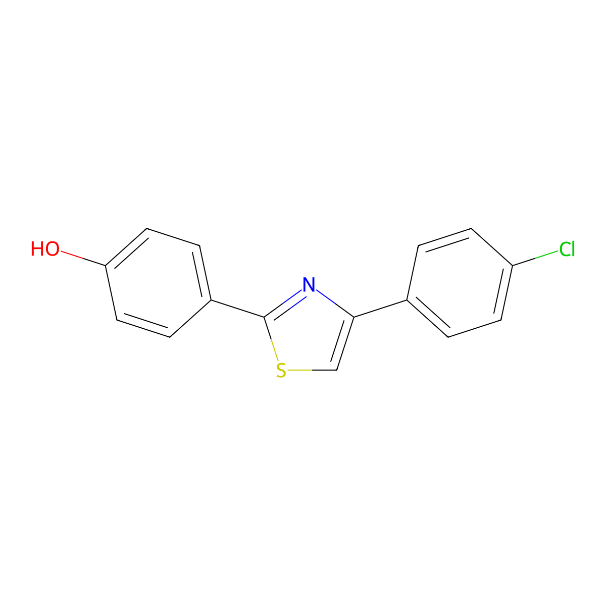 4-(4-(4-Chlorophenyl)-1,3-thiazol-2-YL)phenol molecular structure, CAS 400080-56-0