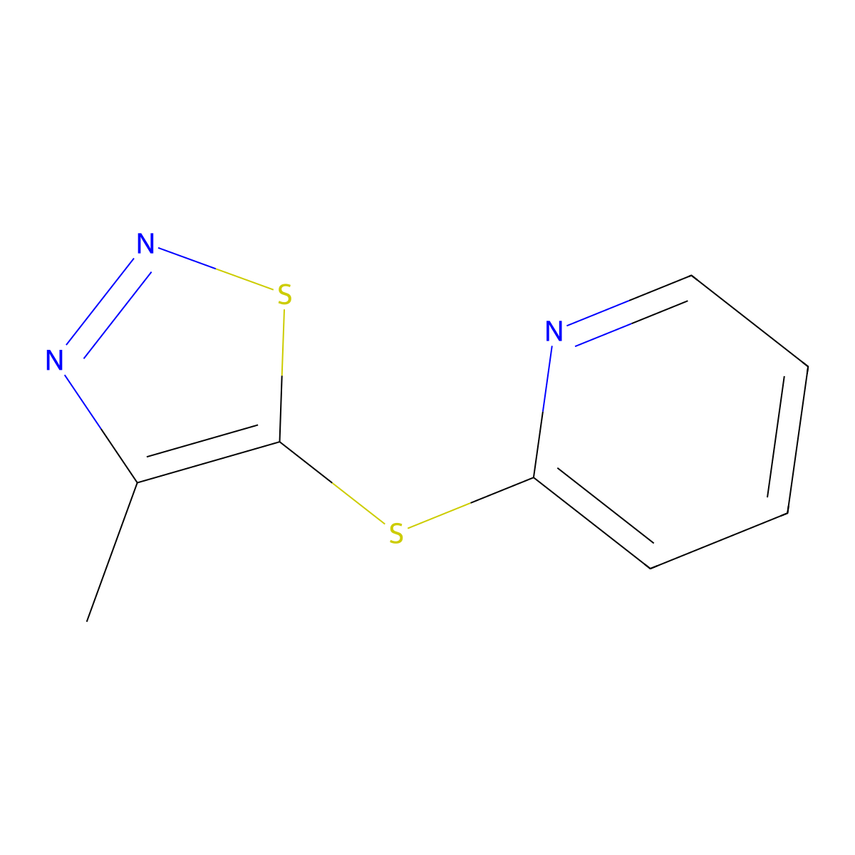 2-[(4-Methyl-1,2,3-thiadiazol-5-yl)sulfanyl]pyridine molecular structure, CAS 400080-61-7