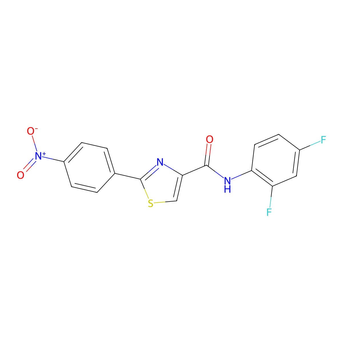 N-(2,4-difluorophenyl)-2-(4-nitrophenyl)-1,3-thiazole-4-carboxamide molecular structure, CAS 400080-65-1