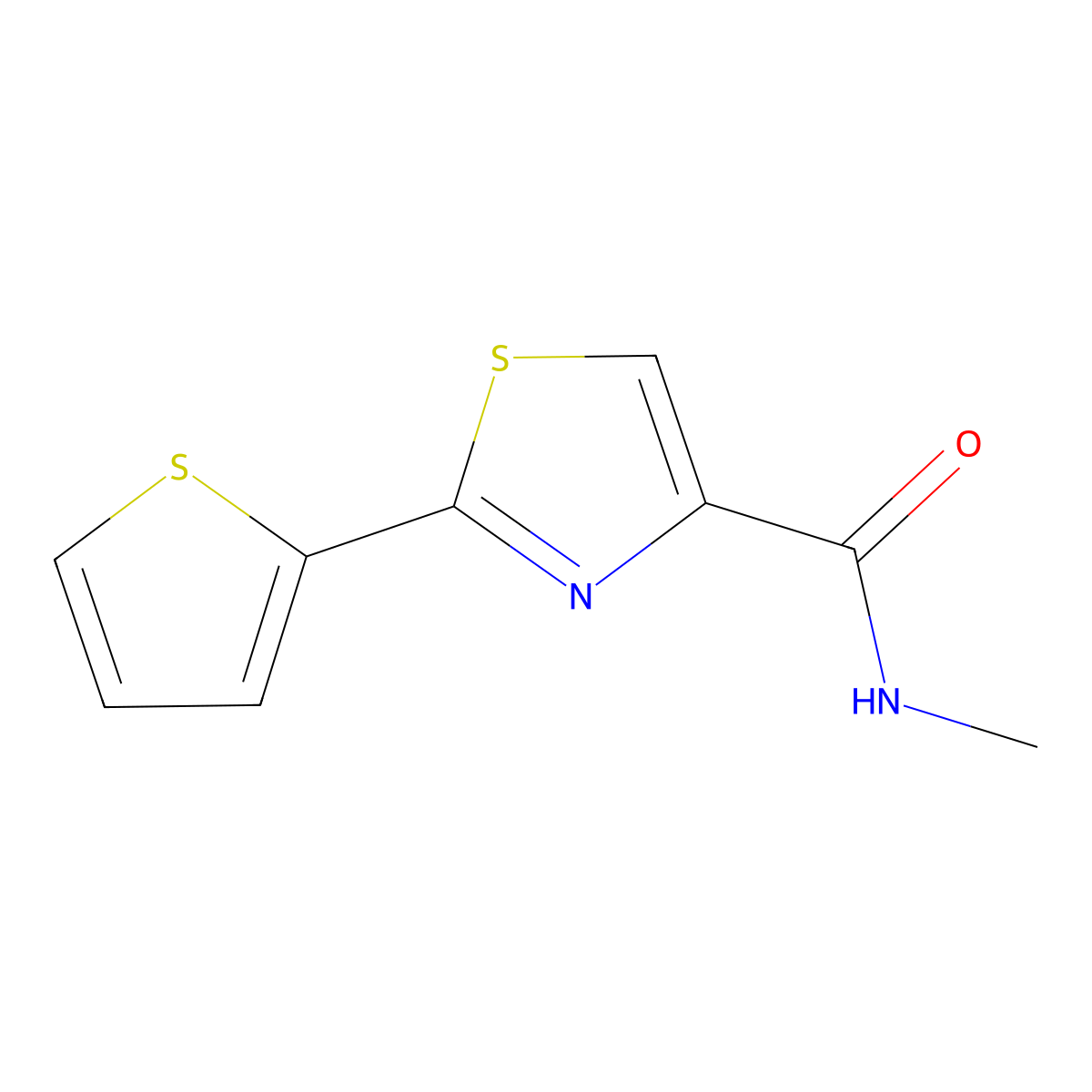 N-methyl-2-(thiophen-2-yl)-1,3-thiazole-4-carboxamide molecular structure, CAS 400080-72-0