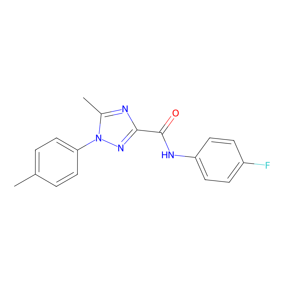 N-(4-fluorophenyl)-5-methyl-1-(4-methylphenyl)-1H-1,2,4-triazole-3-carboxamide molecular structure, CAS 400080-88-8