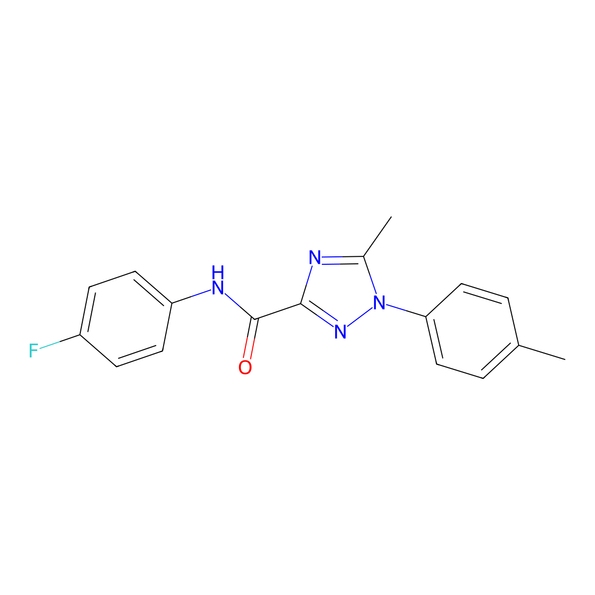 N-(4-fluorophenyl)-5-methyl-1-(4-methylphenyl)-1H-1,2,4-triazole-3-carboxamide molecular structure, CAS 400080-88-8