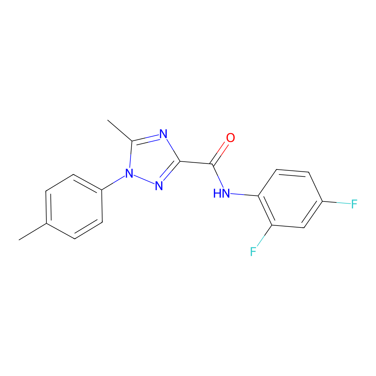 N-(2,4-difluorophenyl)-5-methyl-1-(4-methylphenyl)-1H-1,2,4-triazole-3-carboxamide molecular structure, CAS 400080-89-9