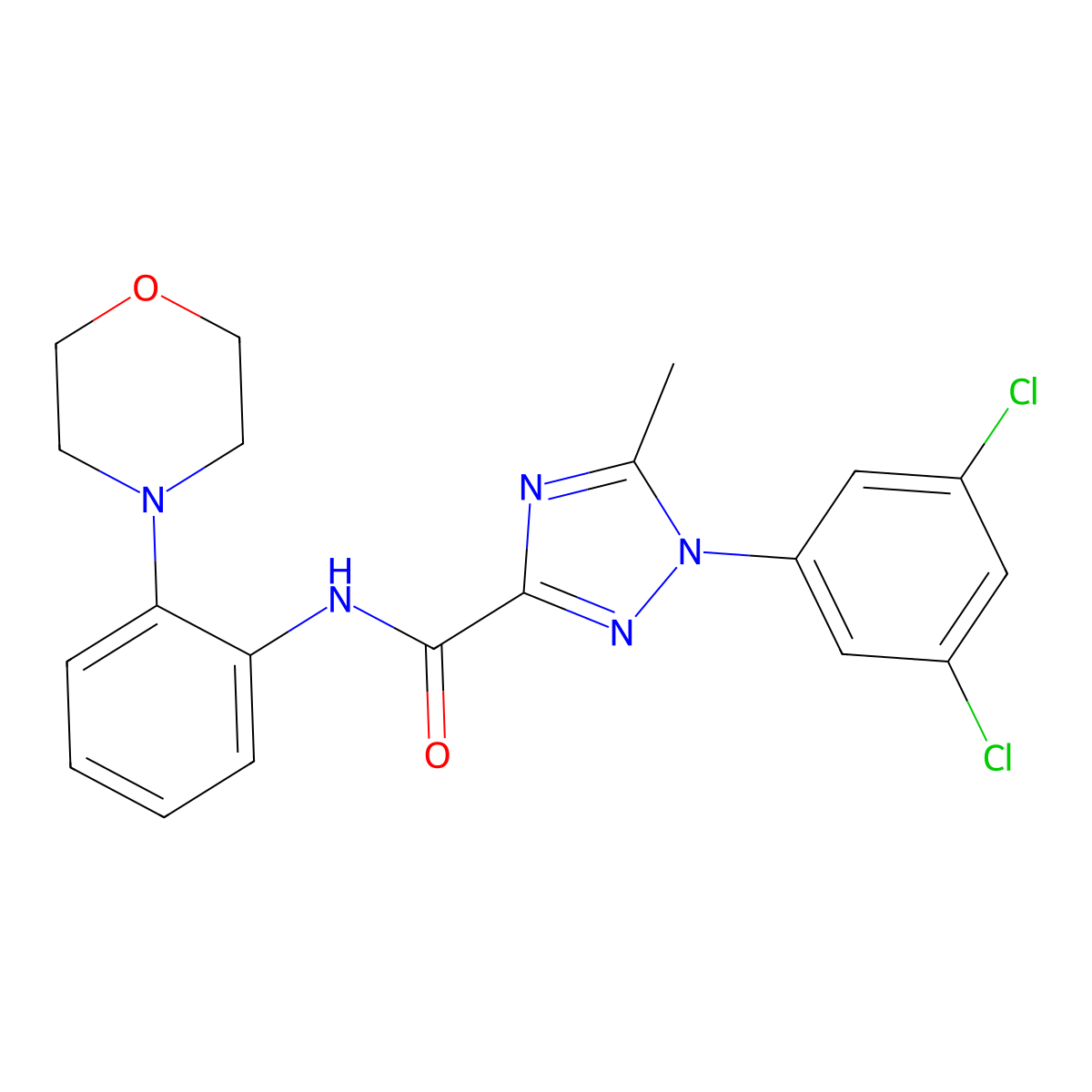 1-(3,5-dichlorophenyl)-5-methyl-N-(2-morpholinophenyl)-1H-1,2,4-triazole-3-carboxamide molecular structure, CAS 400080-92-4