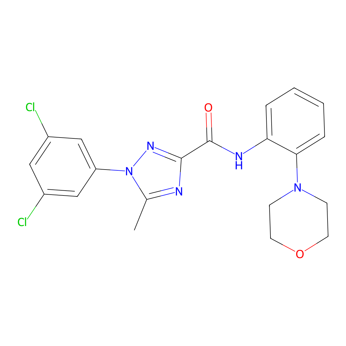 1-(3,5-dichlorophenyl)-5-methyl-N-(2-morpholinophenyl)-1H-1,2,4-triazole-3-carboxamide molecular structure, CAS 400080-92-4