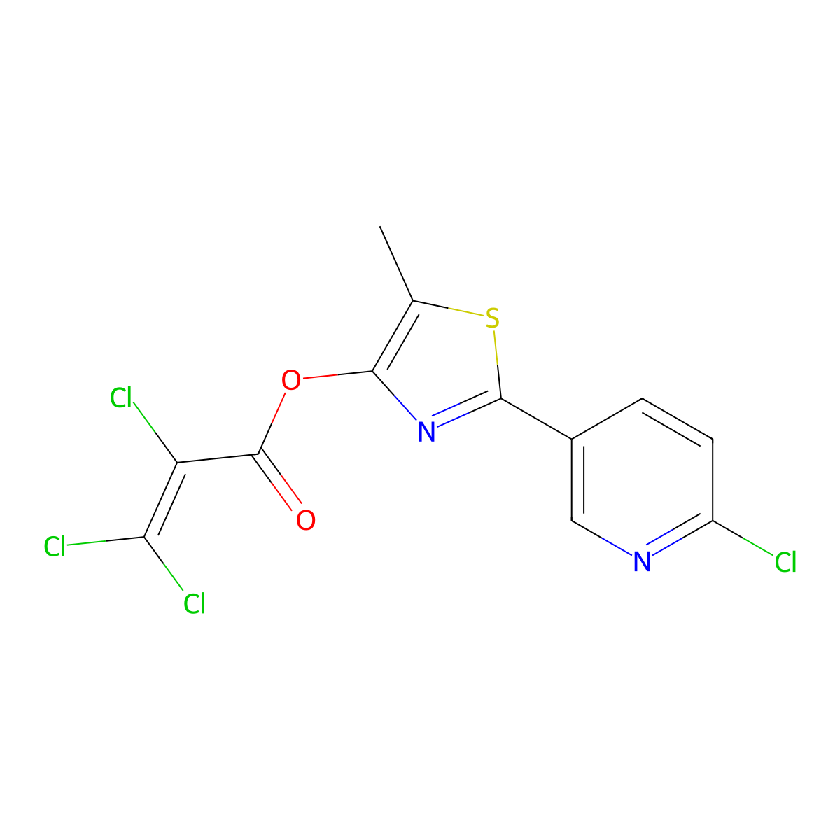 2-(6-Chloro-3-pyridinyl)-5-methyl-1,3-thiazol-4-yl 2,3,3-trichloroacrylate molecular structure, CAS 400080-99-1
