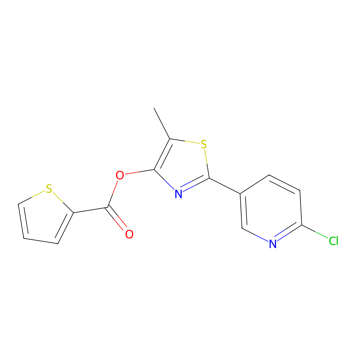 2-(6-Chloro-3-pyridinyl)-5-methyl-1,3-thiazol-4-yl 2-thiophenecarboxylate molecular structure, CAS 400081-00-7
