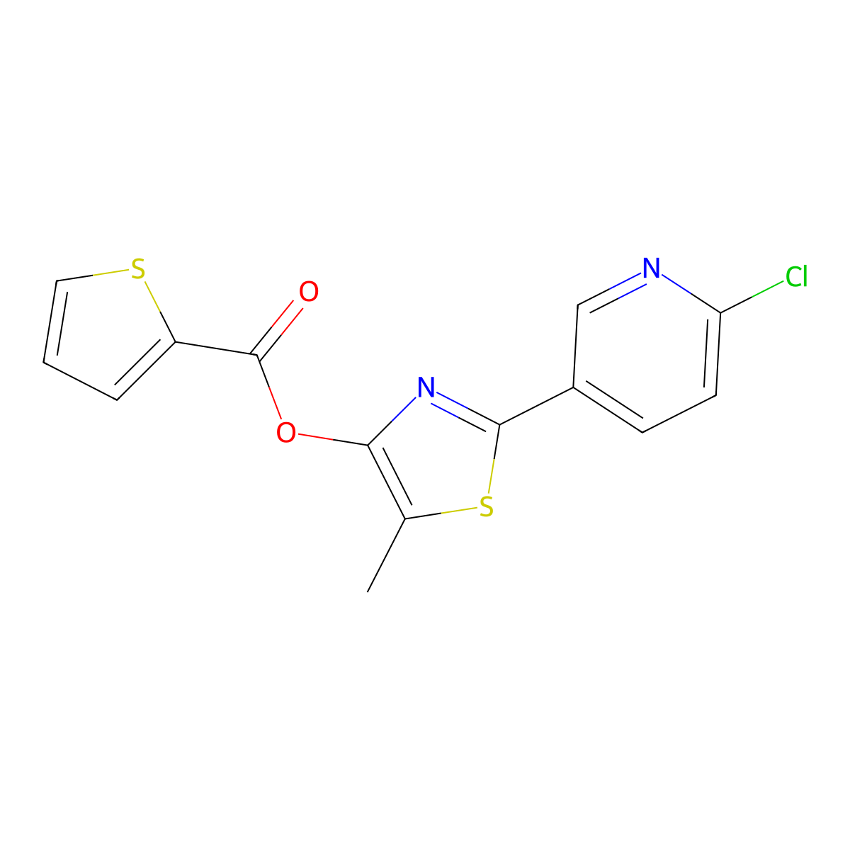 2-(6-Chloro-3-pyridinyl)-5-methyl-1,3-thiazol-4-yl 2-thiophenecarboxylate molecular structure, CAS 400081-00-7
