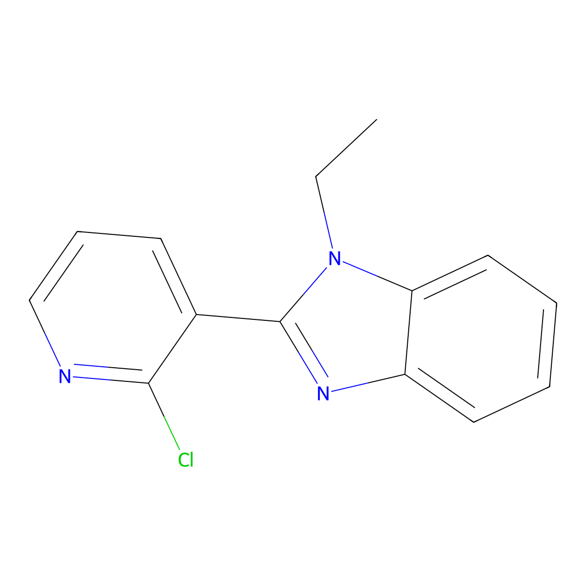 2-(2-chloro-3-pyridinyl)-1-ethyl-1H-1,3-benzimidazole molecular structure, CAS 400081-24-5