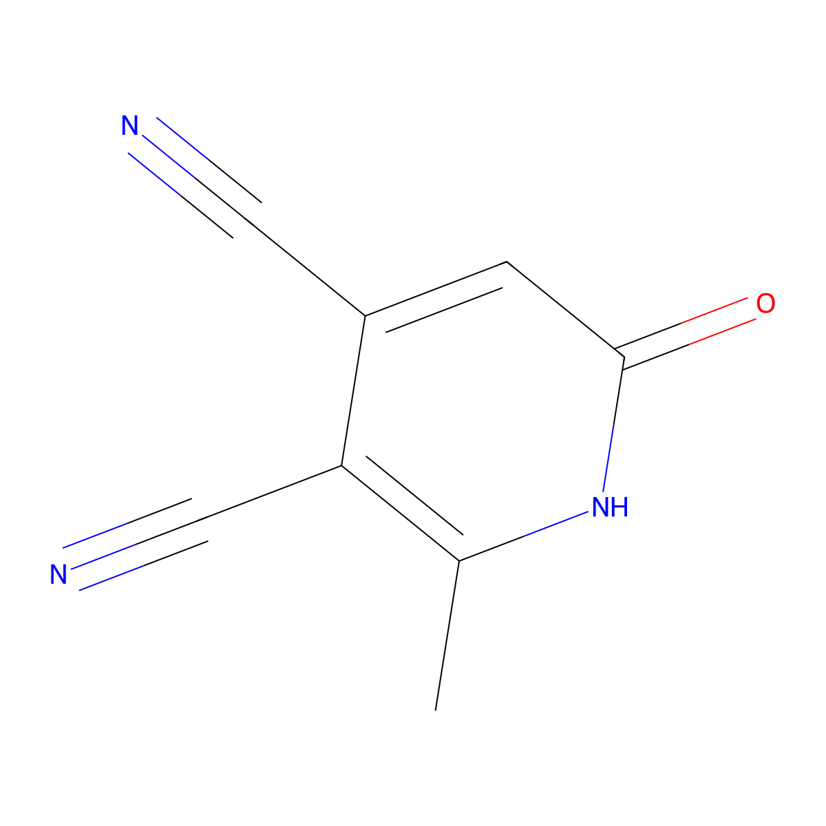 2-Methyl-6-oxo-1,6-dihydropyridine-3,4-dicarbonitrile molecular structure, CAS 400081-34-7