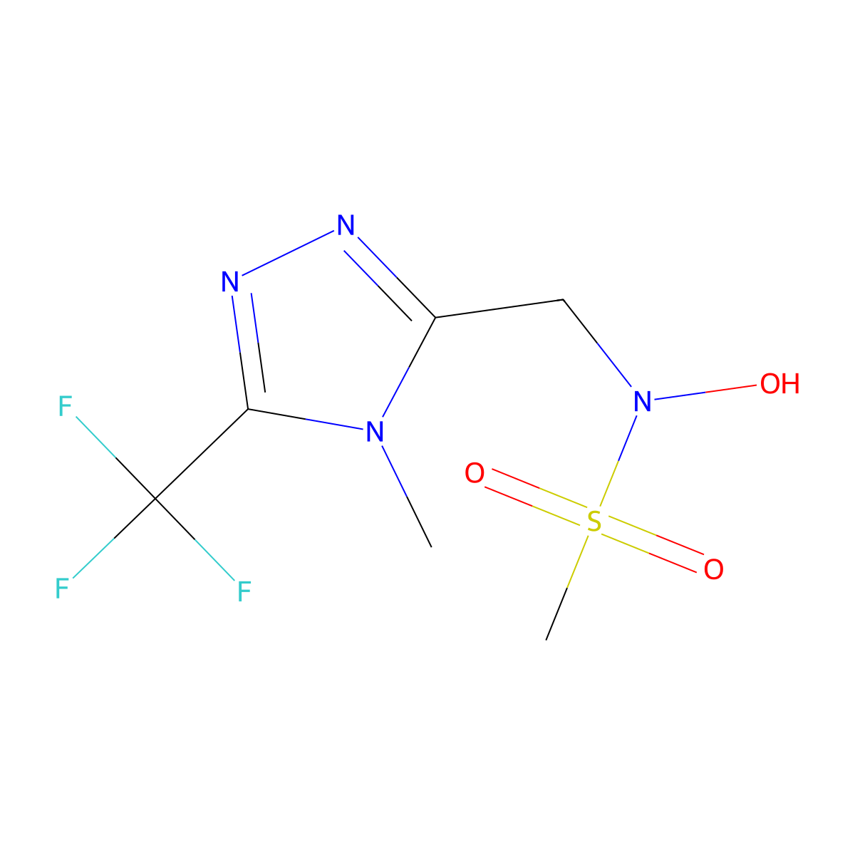 N-hydroxy-N-{[4-methyl-5-(trifluoromethyl)-4H-1,2,4-triazol-3-yl]methyl}methanesulfonamide molecular structure, CAS 400081-54-1