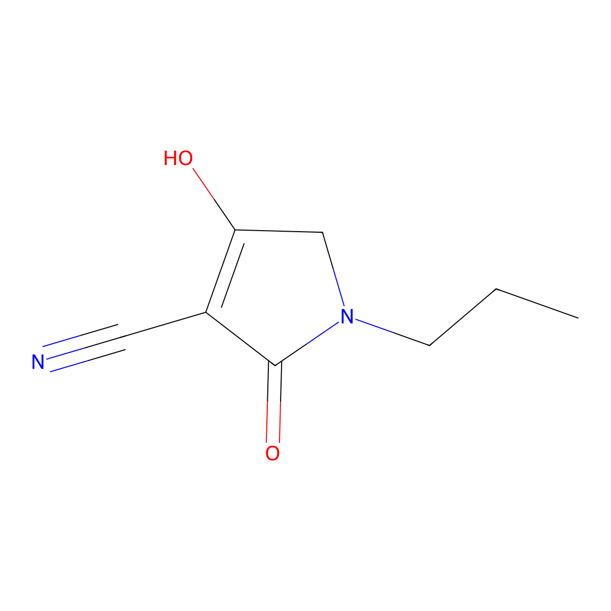 4-hydroxy-2-oxo-1-propyl-2,5-dihydro-1H-pyrrole-3-carbonitrile molecular structure, CAS 400081-59-6
