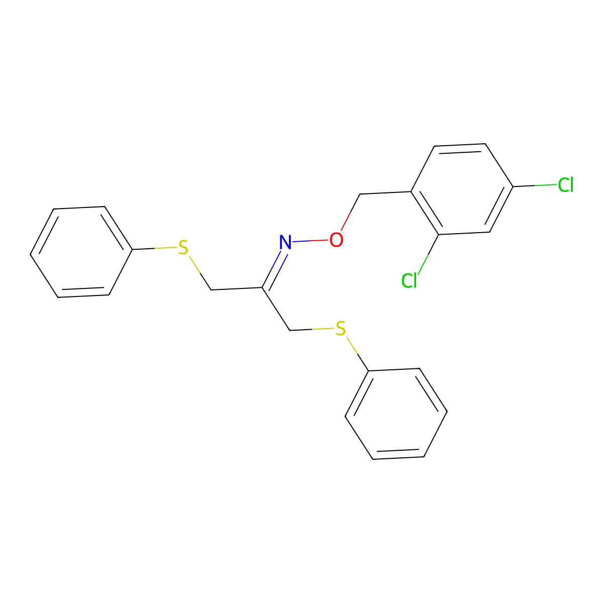 N-[(2,4-dichlorophenyl)methoxy]-1,3-bis(phenylsulfanyl)propan-2-imine molecular structure, CAS 400082-24-8
