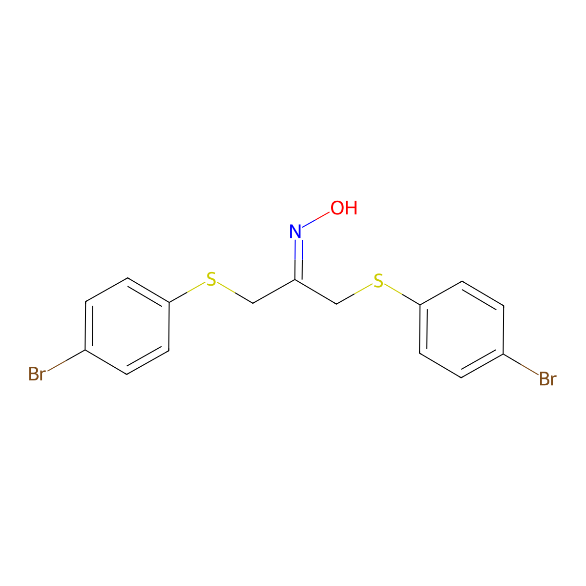 1,3-Bis[(4-bromophenyl)sulfanyl]acetone oxime molecular structure, CAS 400082-26-0