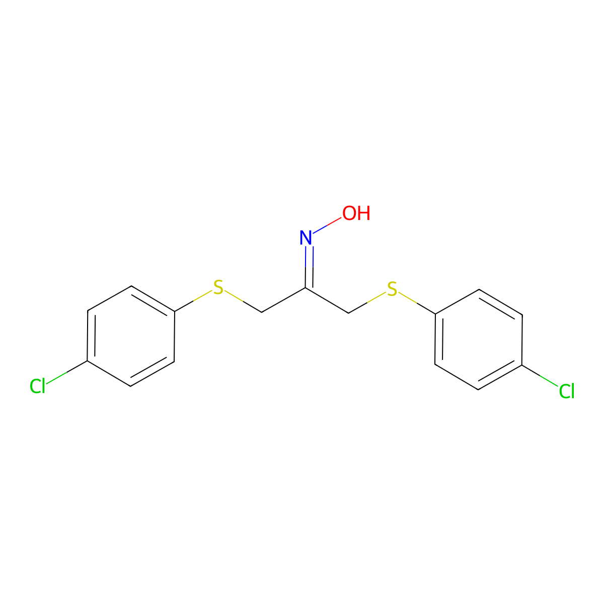 N-{1,3-bis[(4-chlorophenyl)sulfanyl]propan-2-ylidene}hydroxylamine molecular structure, CAS 400082-27-1