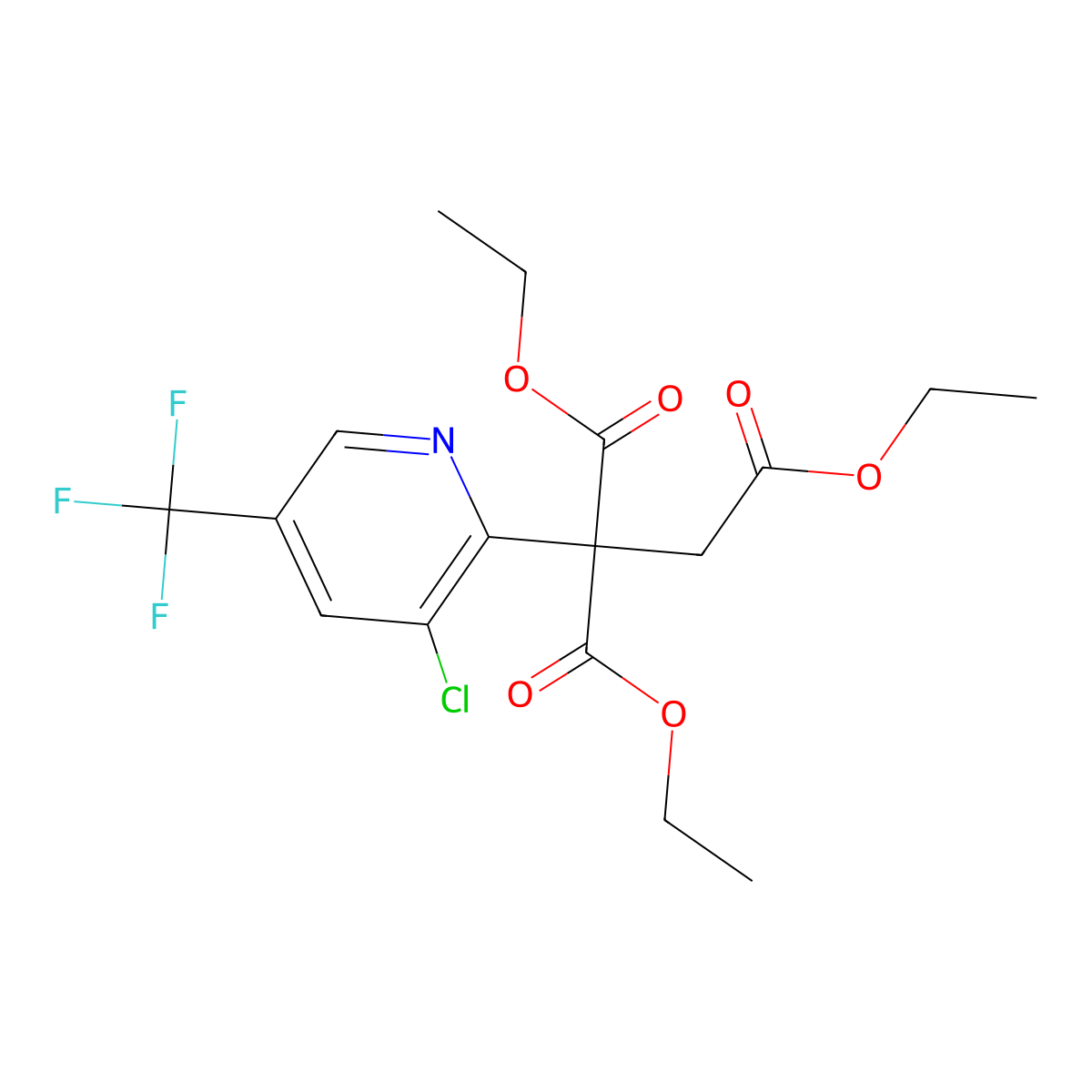 Triethyl 1-[3-chloro-5-(trifluoromethyl)-2-pyridinyl]-1,1,2-ethanetricarboxylate molecular structure, CAS 400082-29-3