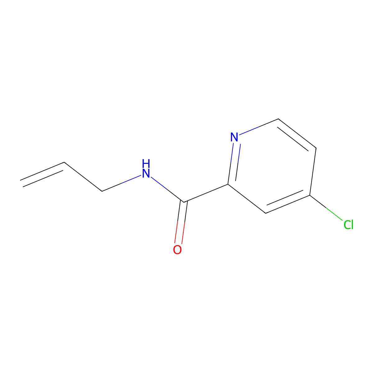 N-allyl-4-chloro-2-pyridinecarboxamide molecular structure, CAS 400082-49-7