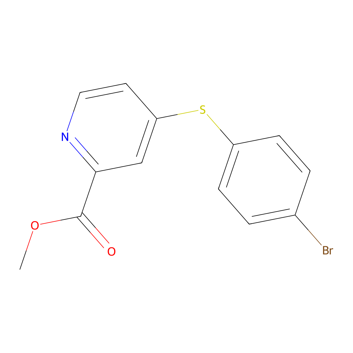 Methyl 4-[(4-bromophenyl)sulfanyl]-2-pyridinecarboxylate molecular structure, CAS 400082-50-0