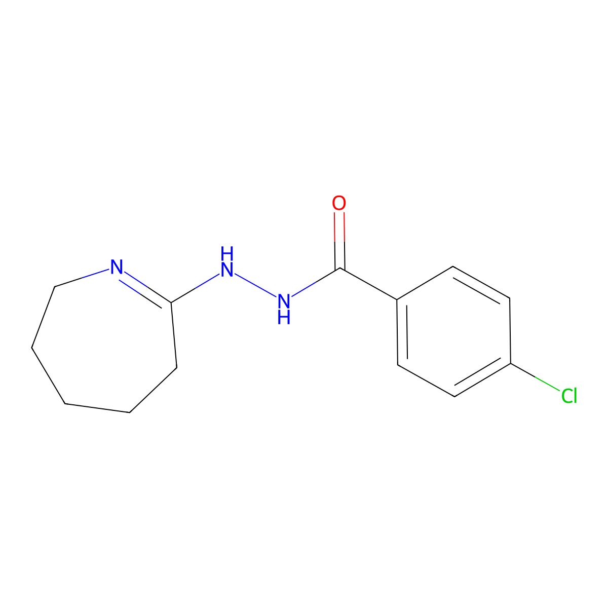 4-chloro-N'-(3,4,5,6-tetrahydro-2H-azepin-7-yl)benzohydrazide molecular structure, CAS 400082-58-8