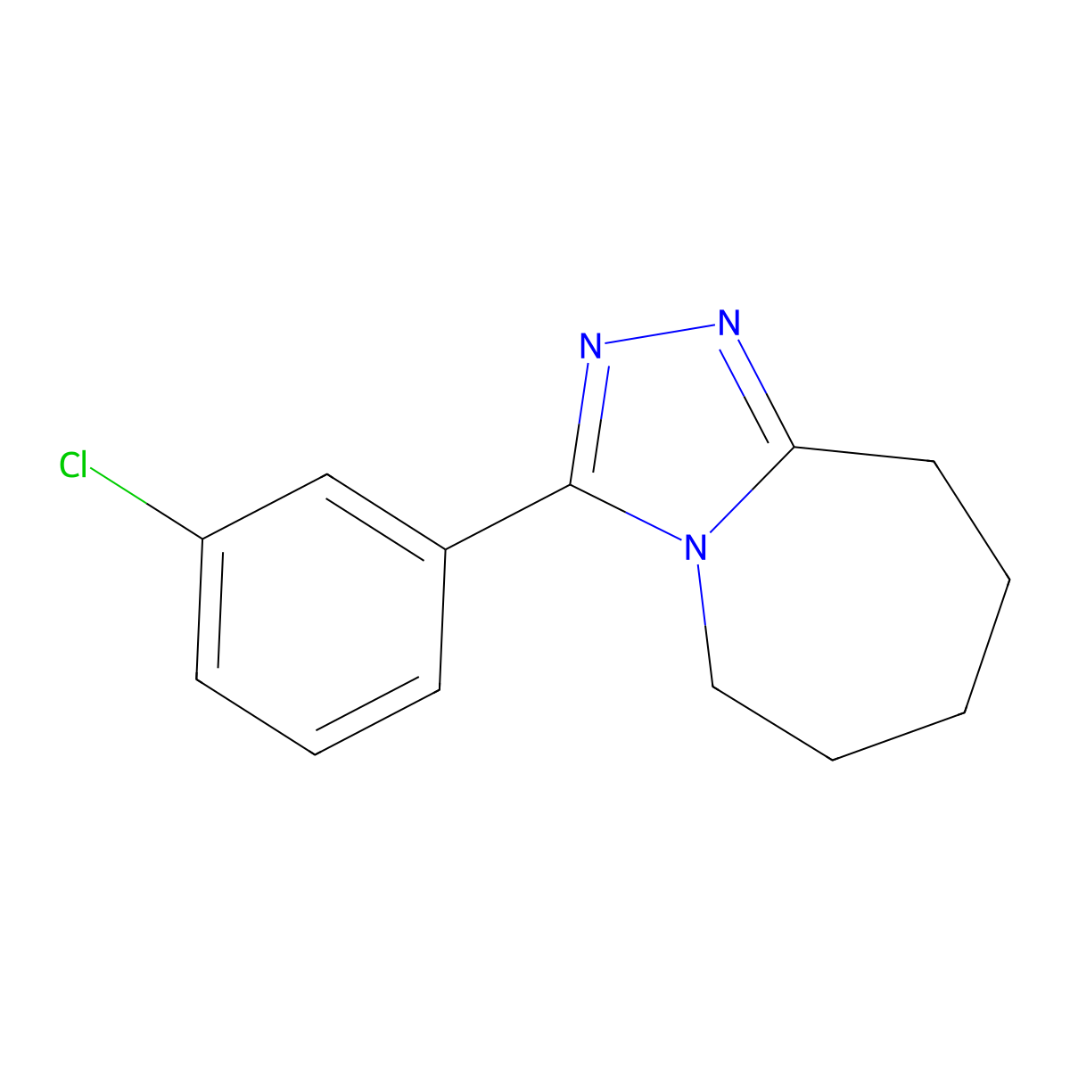 3-(3-chlorophenyl)-6,7,8,9-tetrahydro-5H-[1,2,4]triazolo[4,3-a]azepine molecular structure, CAS 400082-59-9