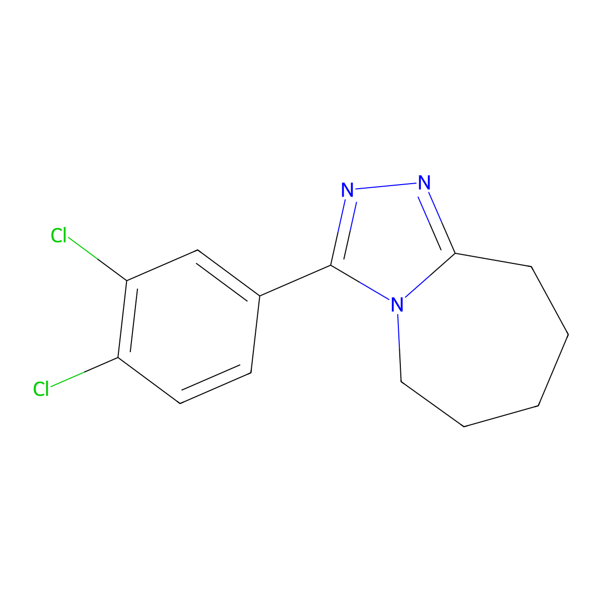 3-(3,4-dichlorophenyl)-6,7,8,9-tetrahydro-5H-[1,2,4]triazolo[4,3-a]azepine molecular structure, CAS 400082-60-2
