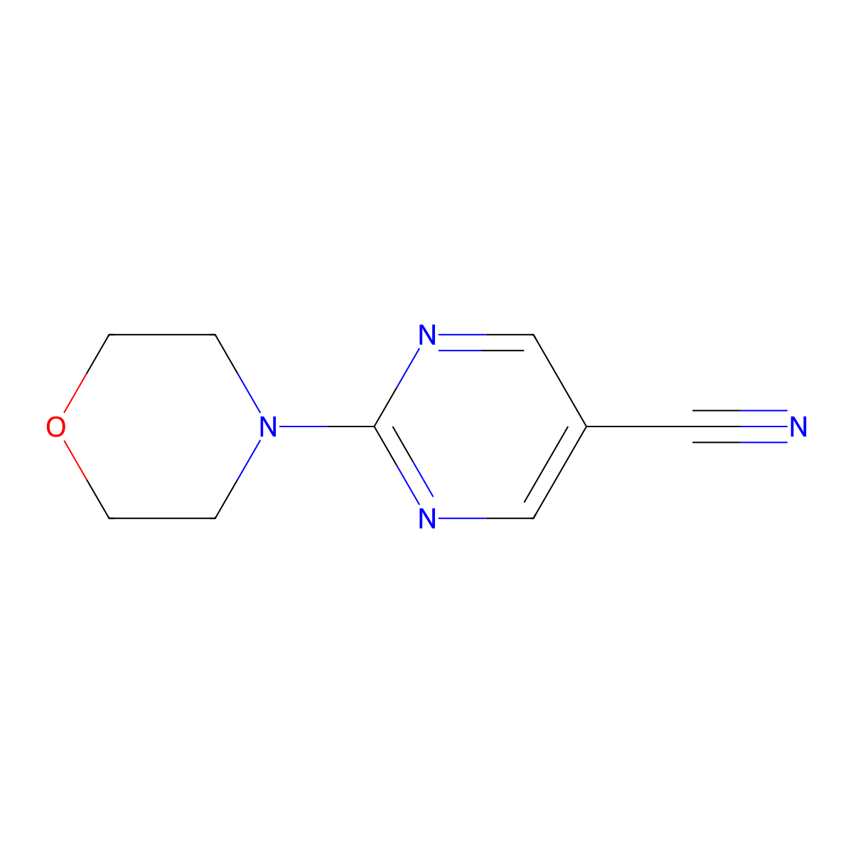 2-(4-Morpholinyl)-5-pyrimidinecarbonitrile molecular structure, CAS 400082-62-4
