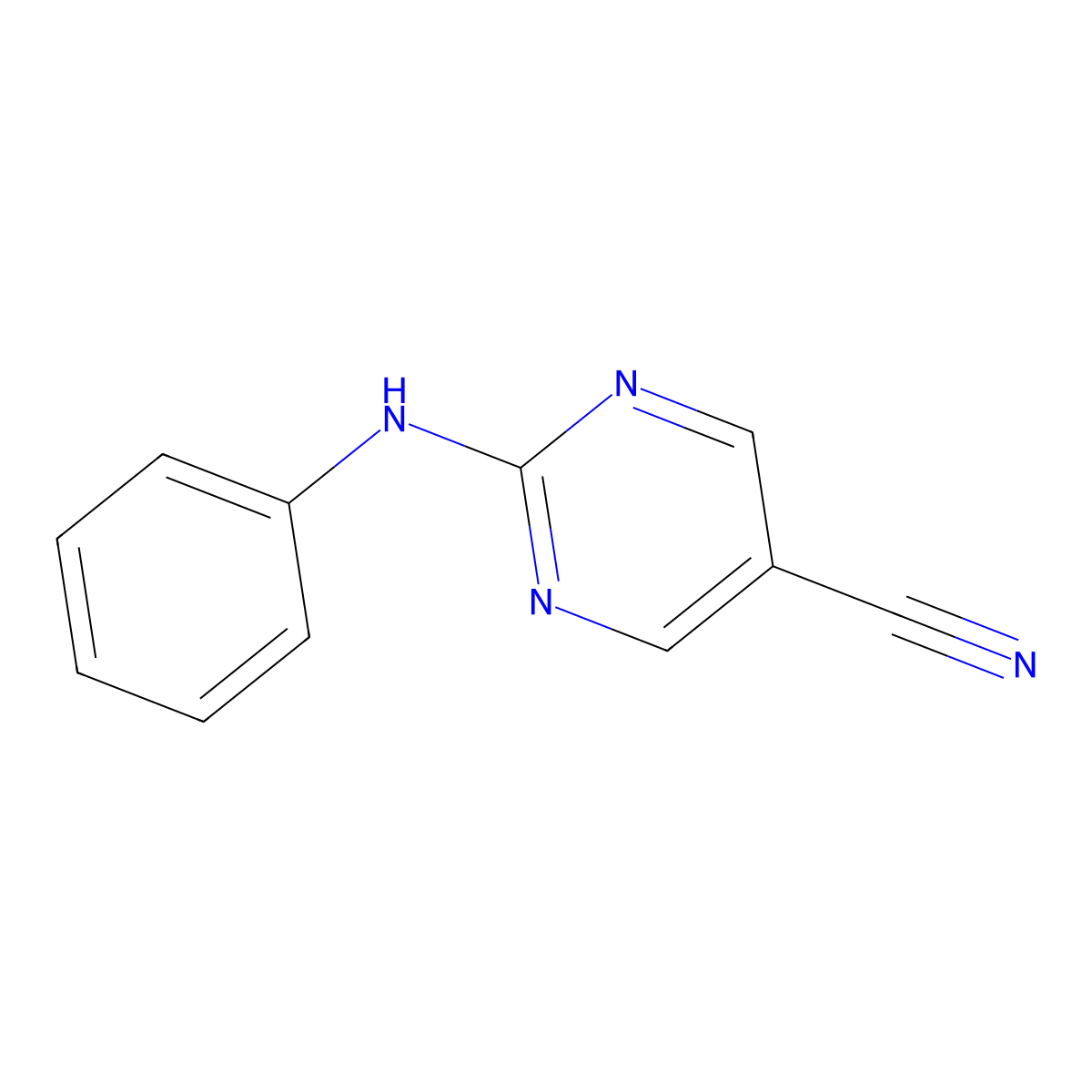 2-Anilino-5-pyrimidinecarbonitrile molecular structure, CAS 400082-64-6