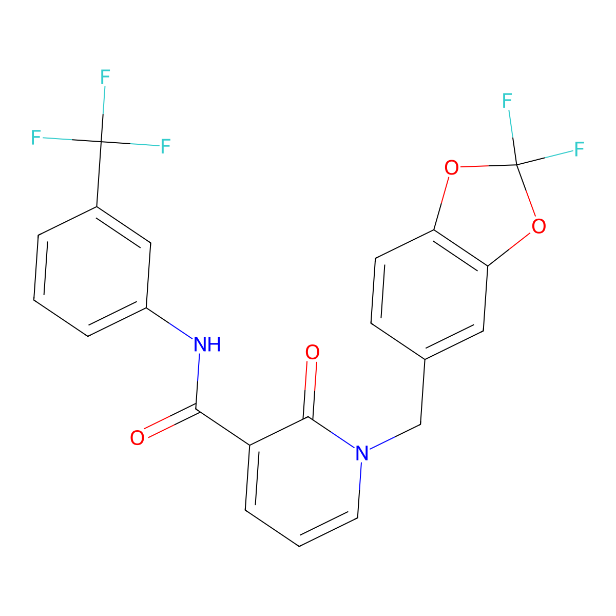 1-[(2,2-difluoro-1,3-benzodioxol-5-yl)methyl]-2-oxo-N-[3-(trifluoromethyl)phenyl]-1,2-dihydro-3-pyridinecarboxamide molecular structure, CAS 400082-69-1