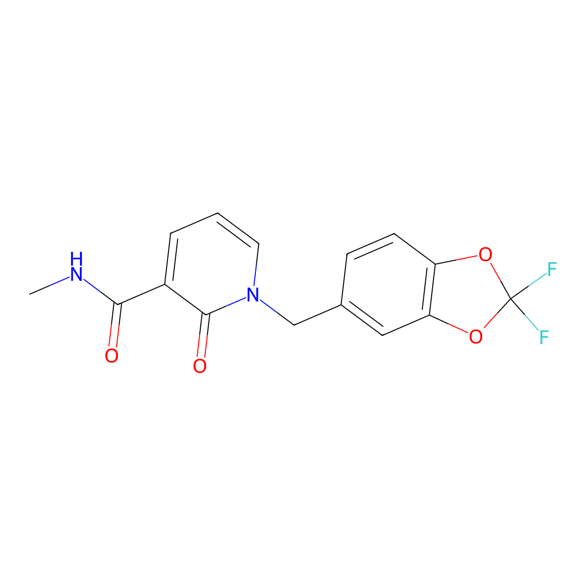 1-[(2,2-difluoro-1,3-benzodioxol-5-yl)methyl]-N-methyl-2-oxo-1,2-dihydro-3-pyridinecarboxamide molecular structure, CAS 400083-03-6
