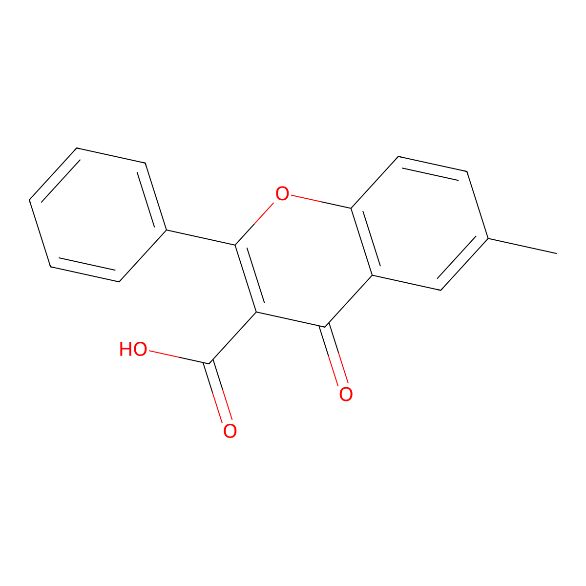 6-methyl-4-oxo-2-phenyl-4H-chromene-3-carboxylic acid molecular structure, CAS 400083-22-9