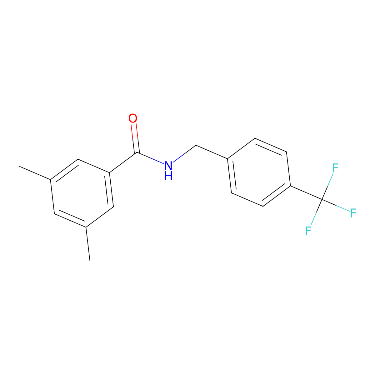 3,5-dimethyl-N-[4-(trifluoromethyl)benzyl]benzenecarboxamide molecular structure, CAS 400083-27-4
