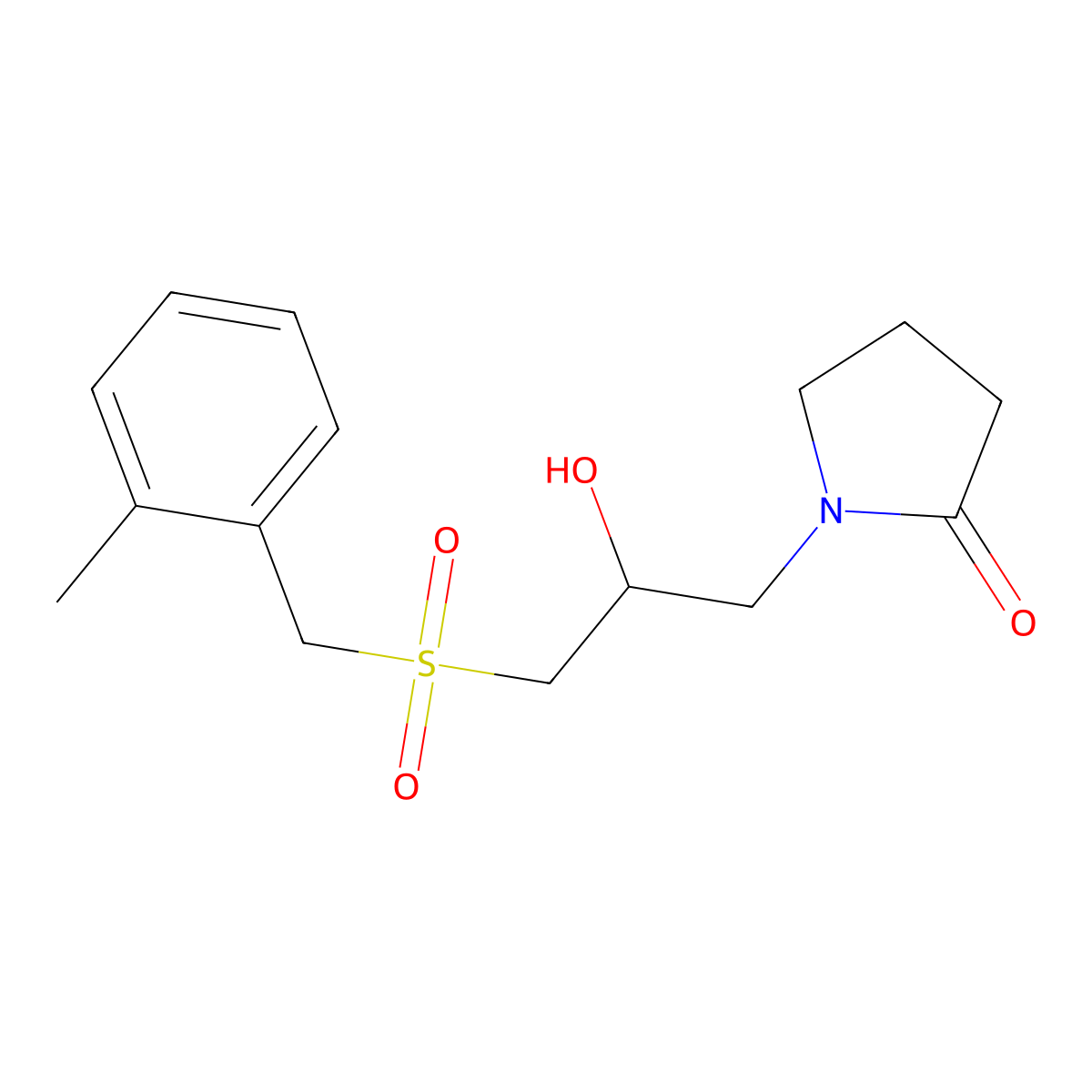 1-{2-Hydroxy-3-[(2-methylbenzyl)sulfonyl]propyl}-2-pyrrolidinone molecular structure, CAS 400083-34-3