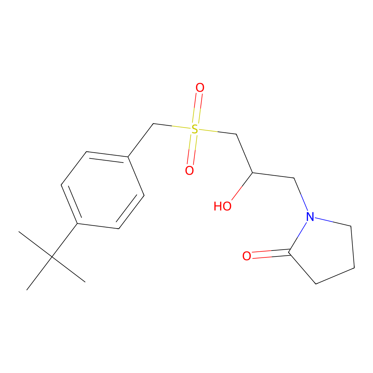 1-(3-{[4-(Tert-butyl)benzyl]sulfonyl}-2-hydroxypropyl)-2-pyrrolidinone molecular structure, CAS 400083-35-4