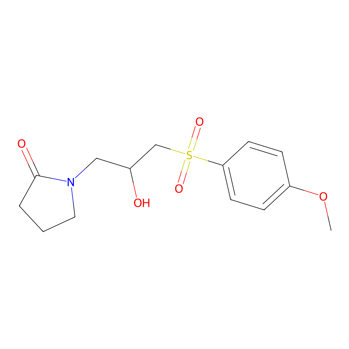 1-{2-Hydroxy-3-[(4-methoxyphenyl)sulfonyl]propyl}-2-pyrrolidinone molecular structure, CAS 400083-37-6