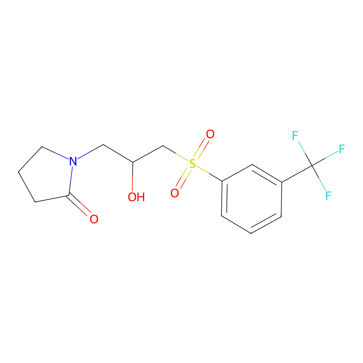 1-(2-Hydroxy-3-{[3-(trifluoromethyl)phenyl]sulfonyl}propyl)-2-pyrrolidinone molecular structure, CAS 400083-38-7